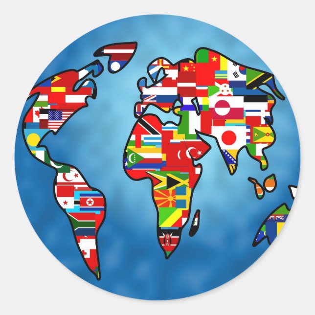 Flag Planet Runder Aufkleber (Vorderseite)