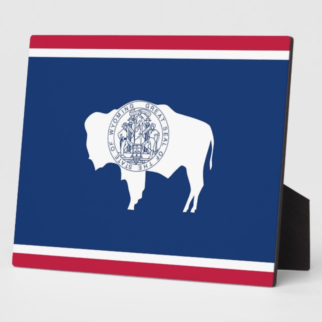 Flag Plaque des Wyoming State Fotoplatte (Seite)