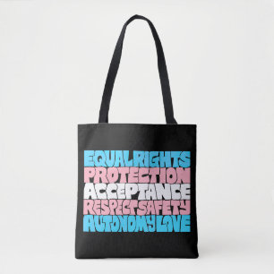 Flag PRIDE Trans rights LGBT quote Geschenkidee Tasche