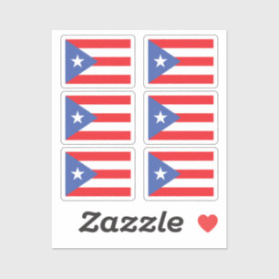 Flag Puerto Rico Sammelpackung mit 6 Stück Aufkleber