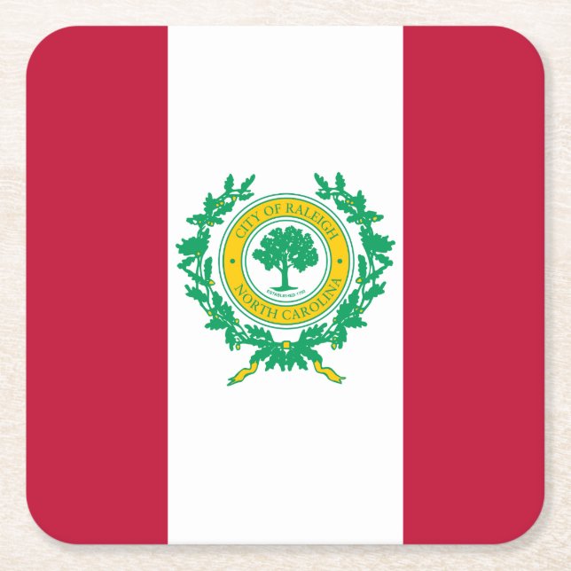 Flag Raleigh, Papierküste des North Carolina Squar Rechteckiger Pappuntersetzer (Vorderseite)
