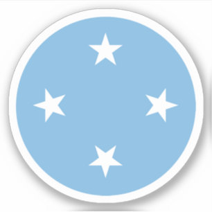 Flag-Round-Aufkleber für Mikronesien Aufkleber