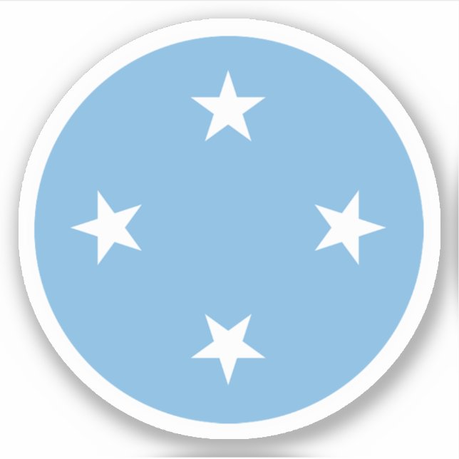 Flag-Round-Aufkleber für Mikronesien Aufkleber (Vorderseite)