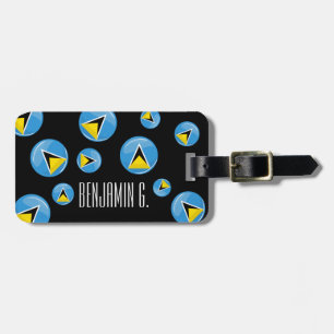 Flag Round St. Lucia Gepäckanhänger