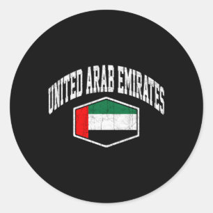 Flag-Rückschlag für die Vereinigten Arabischen Emi Runder Aufkleber