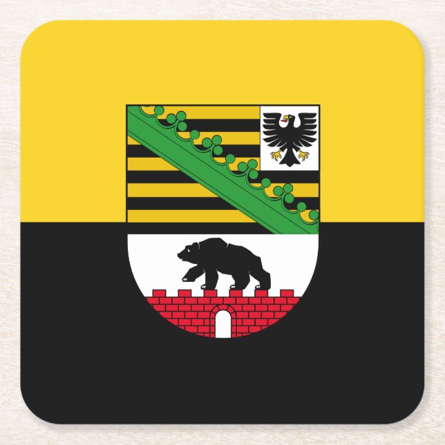 Flag Sachsen-Anhalt-Untersetzer Rechteckiger Pappuntersetzer (Vorderseite)