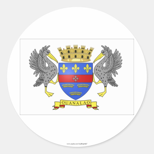 Flag Saint Barthelemy Runder Aufkleber (Vorderseite)
