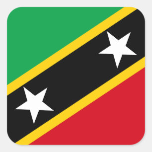 Flag Saint Kitts & Nevis Quadratischer Aufkleber