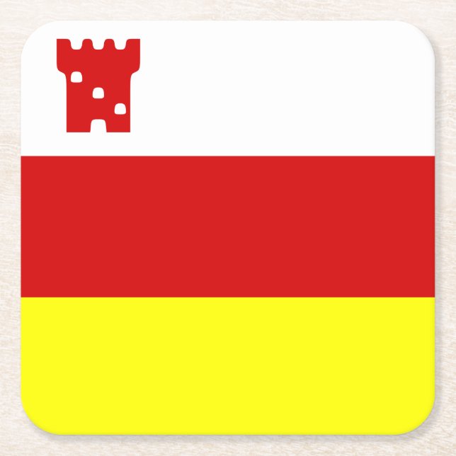 Flag Santa Barbara, Kalifornien Square Paper Coa Rechteckiger Pappuntersetzer (Vorderseite)
