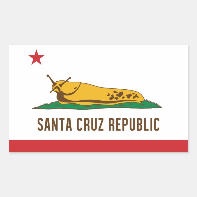 Flag Santa Cruz Republic Banana Slug Rechteckiger Aufkleber (Vorderseite)