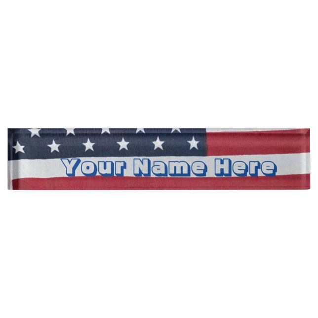 Flag-Schreibtisch Namensplakette (Vorderseite)