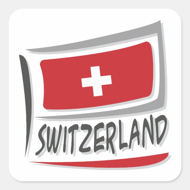 Flag Schweiz - Stolz X Quadratischer Aufkleber (Vorderseite)
