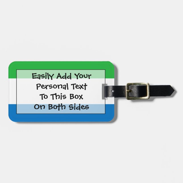 Flag Sierra Leone Easy ID Personal Gepäckanhänger (Vorderseite horizontal)