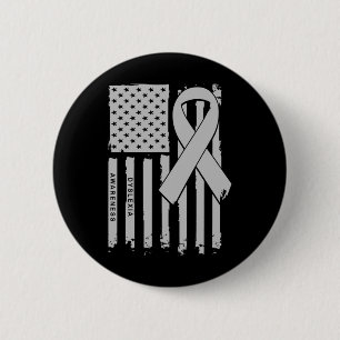 Flag Silver Ribbon Dyslexie Bewusstsein Button