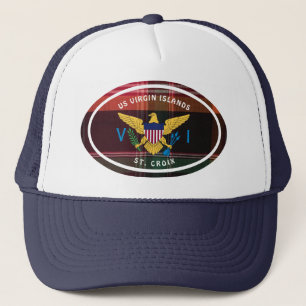 Flag St. Croix Madras Custom Jungfrau Islands Truckerkappe