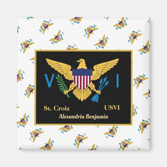 Flag St. Croix USVI Jungfrau Magnet (Vorne)