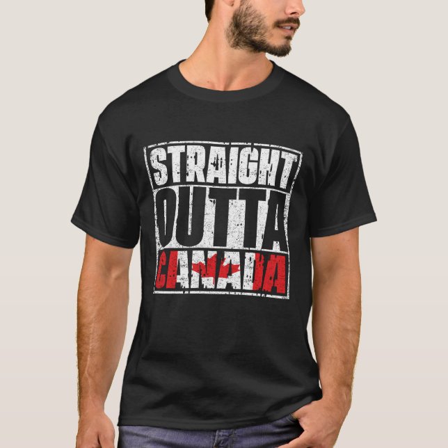 Flag "Straight Outta Canada" T-Shirt (Vorderseite)