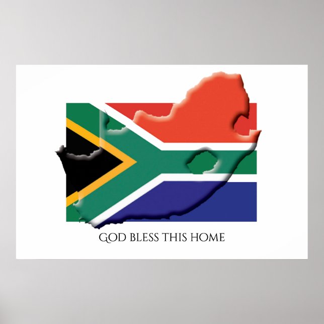 Flag SÜDAFRIKA Patriotische Zuhause - individuell  Poster (Vorne)