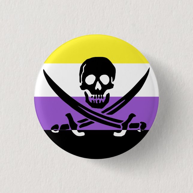 Flag-Taste für den nicht binären Piraten Button (Vorderseite)