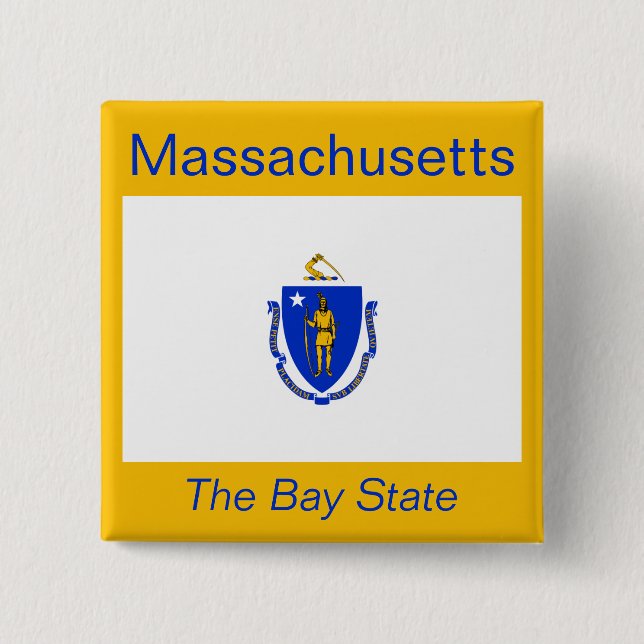 Flag-Taste für Massachusetts Button (Vorderseite)