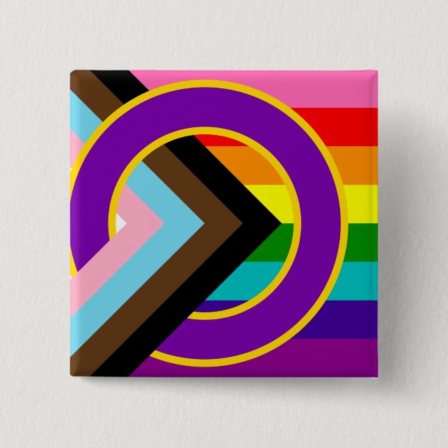 Flag-Taste für progressiven Inklusiv-intersexuelle Button (Vorderseite)