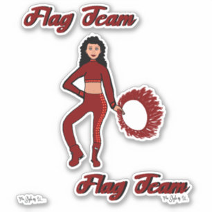 Flag-Team-Ring-Aufkleber (Herzschlag A) Aufkleber