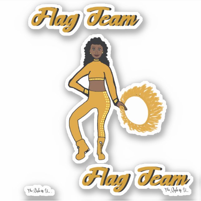 Flag Team Ring Stickers ( Gold ) Aufkleber (Vorderseite)