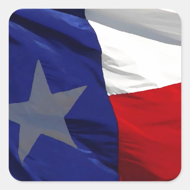 Flag Texas Pop Art Quadratischer Aufkleber (Vorderseite)