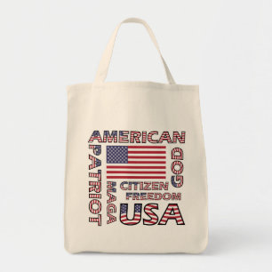 Flag Text US Patriot Old Glory Tragetasche