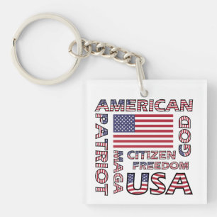 Flag Text US US Flagge Patriot Schlüsselanhänger
