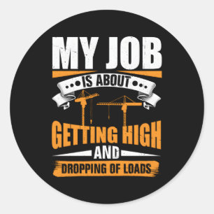 Flag-Turm-Krane-Oper Runder Aufkleber