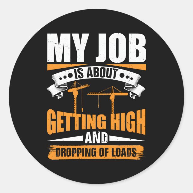 Flag-Turm-Krane-Oper Runder Aufkleber (Vorderseite)