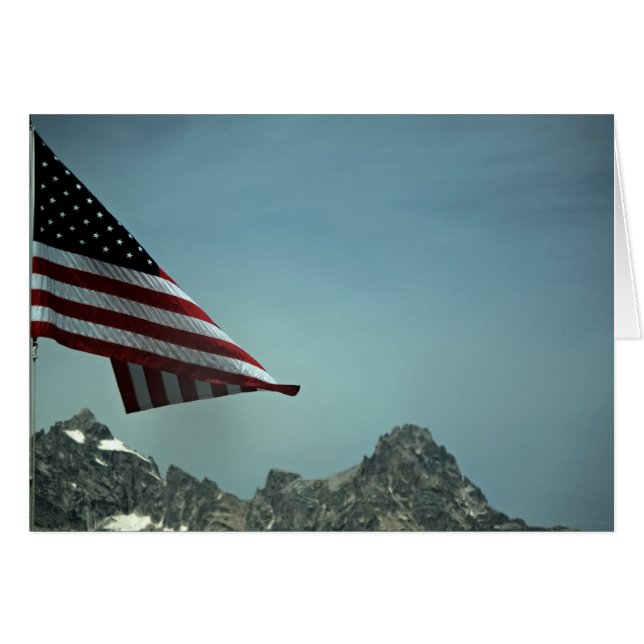 Flag über Teton-Karte (Vorderseite (Horizontal))