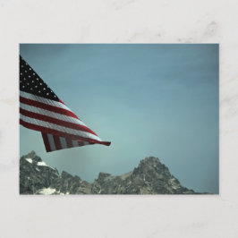 Flag über Teton-Postkarte Postkarte