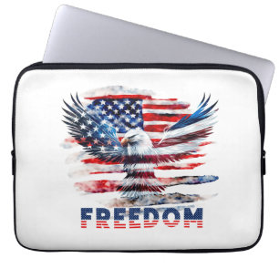 Flag und Adler der Vereinigten Staaten.Freiheit. Laptopschutzhülle