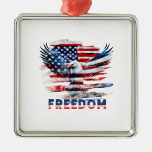 Flag und Adler der Vereinigten Staaten.Freiheit. Ornament Aus Metall