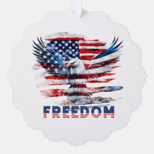 Flag und Adler der Vereinigten Staaten.Freiheit. Ornament Karte