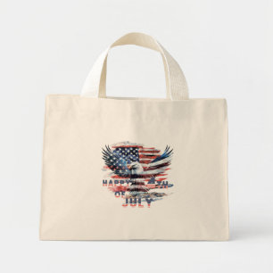 Flag und Adler der Vereinigten Staaten. Unabhängig Mini Stoffbeutel