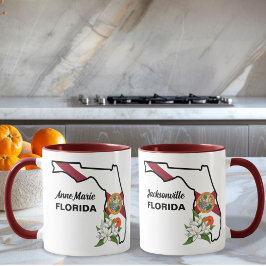 Flag und Blume Orange Blossom für benutzerdefinier Kaffeetasse