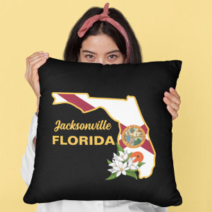 Flag und Blume Orange Blossom für benutzerdefinier Kissen