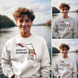 Flag und Blume Orange Blossom für benutzerdefinier Sweatshirt