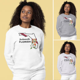 Flag und Blume Orange Blossom für benutzerdefinier Sweatshirt