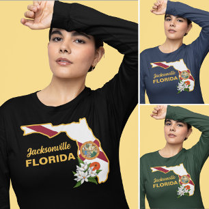 Flag und Blume Orange Blossom für benutzerdefinier T-Shirt