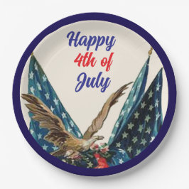 Flag und Eagle Patriotic 4. Juli Cookout Party Pappteller