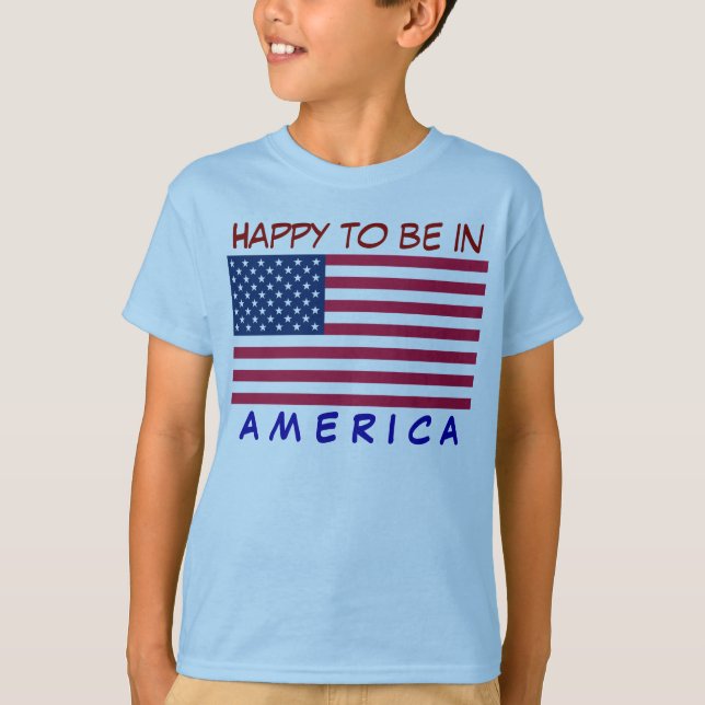 FLAG USA, ich freue mich, in AMERIKA zu sein T-Shirt (Vorderseite)