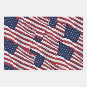Flag USA Paper Sheets Geschenkpapier Set