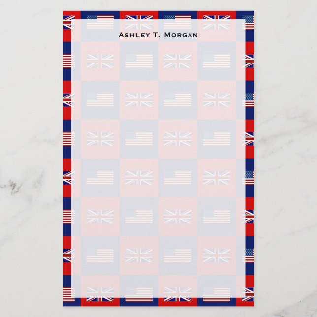 Flag USA & UK Flag Pattern Briefpapier (Vorderseite)