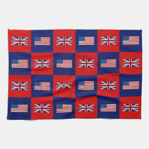 Flag USA & UK Flag Pattern Handtuch