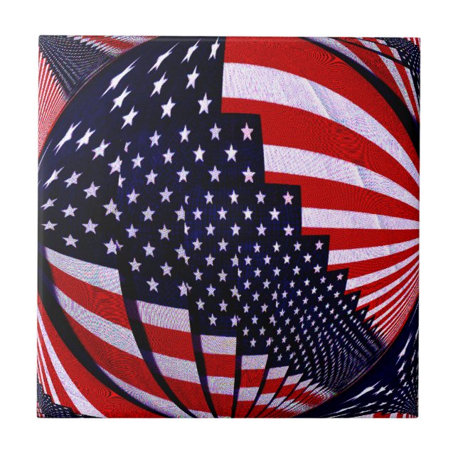 Flag USA - Verbreitung der Liebe_ Fliese (Vorderseite)