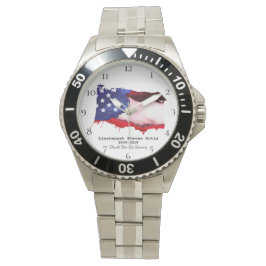 *~* Flag USA Veteran Military Red White Blue Armbanduhr